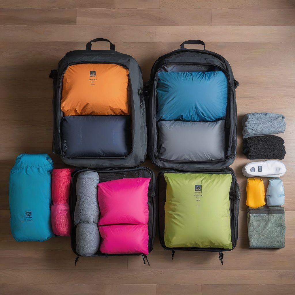 Adventure Packing Cubes in Backpack